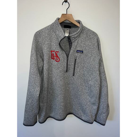 Men's Patagonia 1/4 Zip Gray Jacket Winter Outerwear Men L Large - Picture 1 of 9